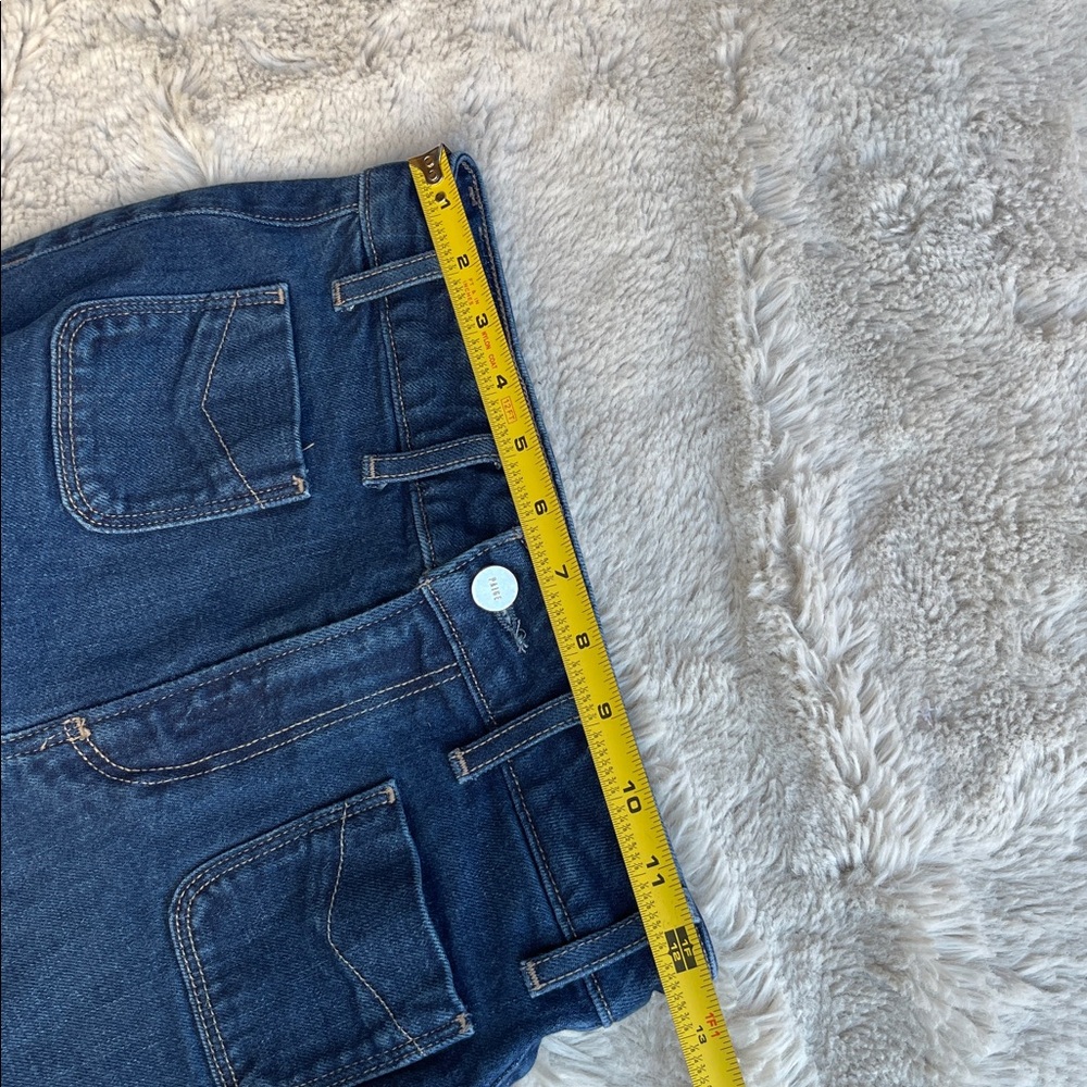 PAIGE Anessa Dark Blue Wide Leg Flare Jeans - Picture 12 of 12